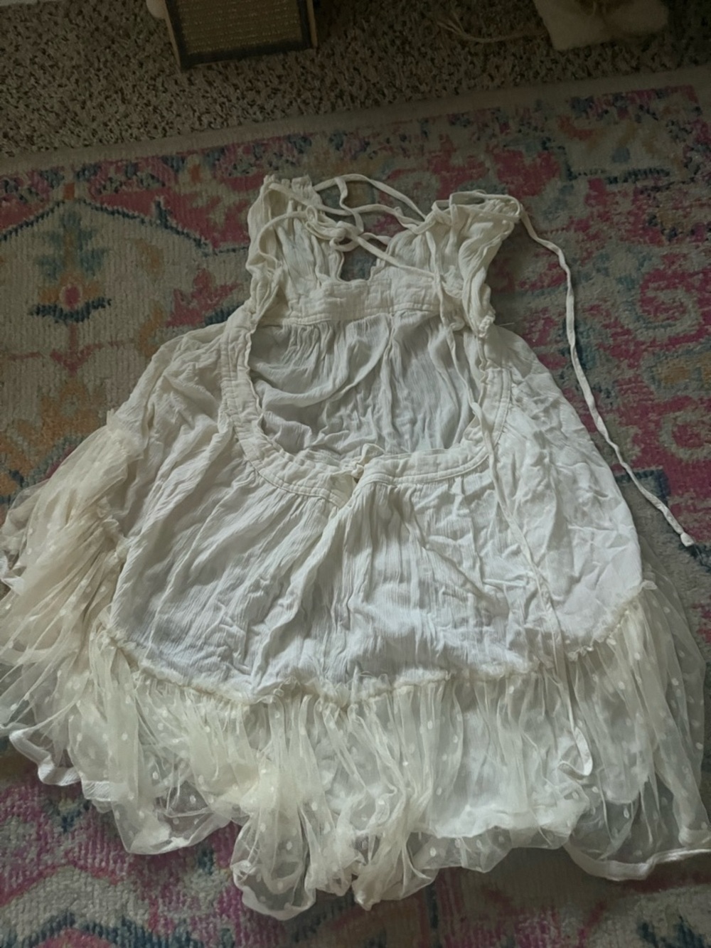 Ivory Ruffled Tiered Summer Dress - Picture 2 of 2